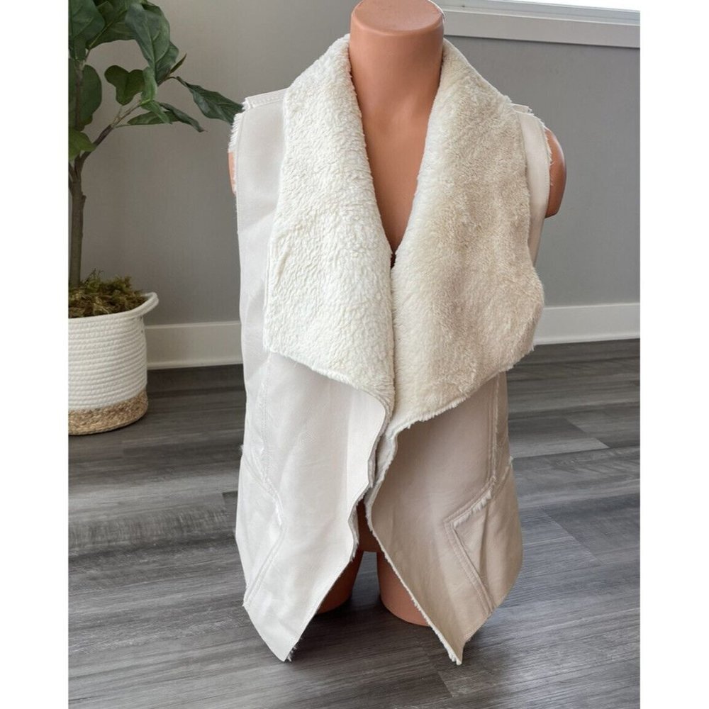 Blank NYC Cream Shearling Vest